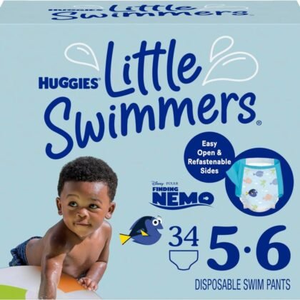 Huggies Little Swimmers Disposable Swim Diapers, Size 5-6 (32+ lbs), 34 Ct