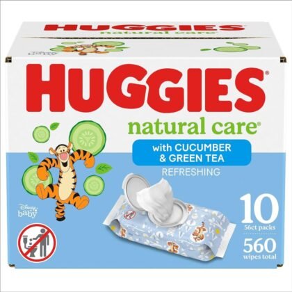 Huggies Natural Care Refreshing Baby Wipes, Hypoallergenic, Scented, 10 Flip-Top Packs (560 Wipes Total)