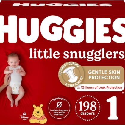 Huggies Size 1 Diapers, Little Snugglers Diapers, Size 1 (8-14 lbs), 198 Ct