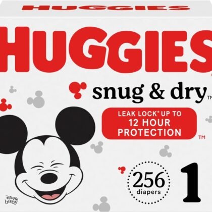 Huggies Size 1 Diapers, Snug & Dry Newborn Diapers, Size 1 (8-14 lbs), 256 Ct