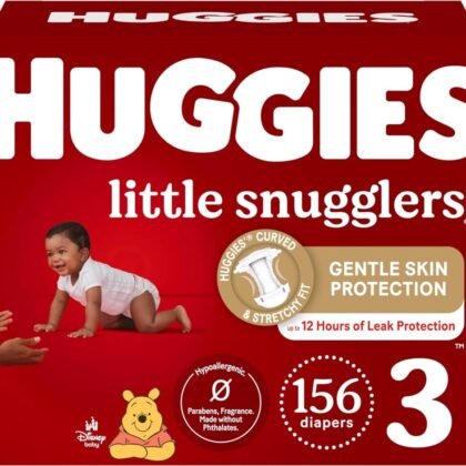 Huggies Size 3 Diapers, Little Snugglers Baby Diapers, Size 3 (16-28 lbs), 156 Ct