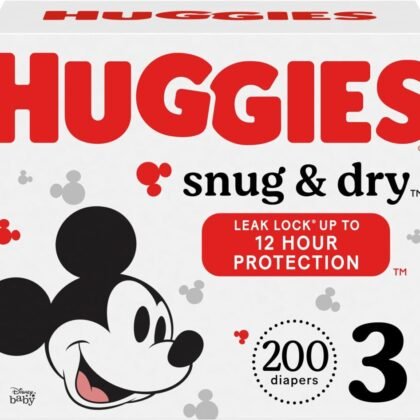 Huggies Size 3 Diapers, Snug & Dry Baby Diapers, Size 3 (16-28 lbs), 200 Count