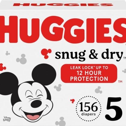 Huggies Size 5 Diapers, Snug & Dry Baby Diapers, Size 5 (27+ lbs), 156 Count