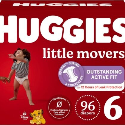 Huggies Size 6 Diapers, Little Movers Baby Diapers, Size 6 (35+ lbs), 96 Ct