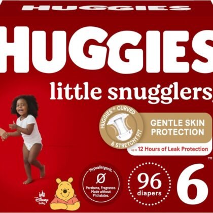 Huggies Size 6 Diapers, Little Snugglers Baby Diapers, Size 6 (35+ lbs), 96 Count