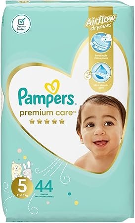 Pampers Premium Care Care, 5, 11 – 18 kg 5 44pc Value (S) – Diapers (5, 11 – 18 kg)