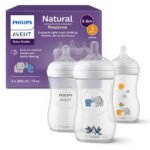 Philips AVENT Natural Response Gift Set for Babies: 3 Natural Response Baby Bottles (260 ml) with T3 Teats (from 1 Month), SCY903/63