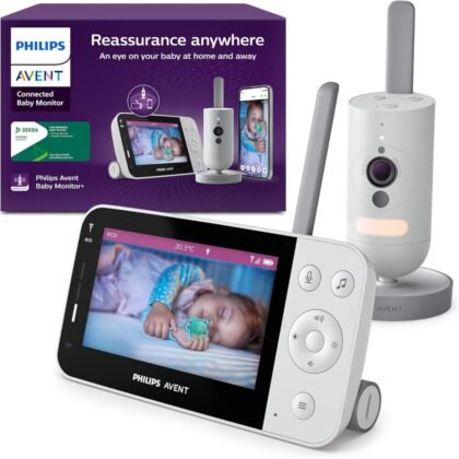 Philips AVENT Philips Connected Videophone with Wi-Fi, High-Quality HD Camera, Infrared Night Vision Function, Scream Detection, Intercom Function,...
